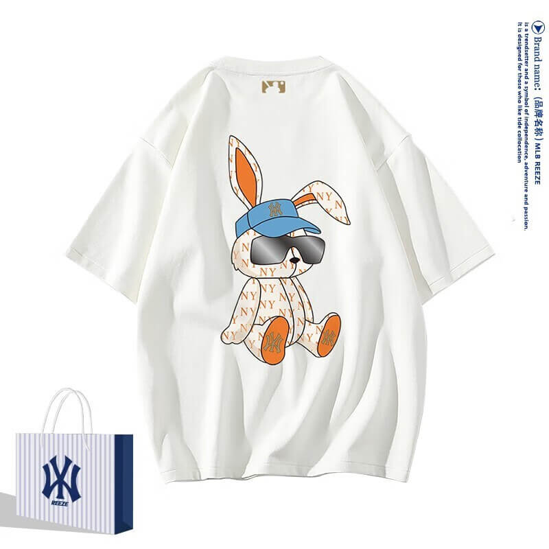 WHIM NASA潮牌联名2件装夏季短袖t恤男女情侣装宽松logo上衣服潮流半袖夏装 黑色CM204 XL(140-160斤)