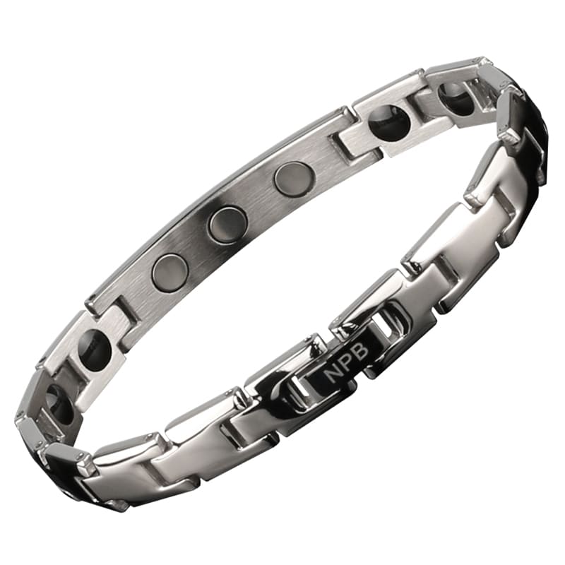 泊莉恩（Noproblem） 泊莉恩负离子能量手链男女防辐射磁石情侣手环韩版时尚生日礼物 银色女款